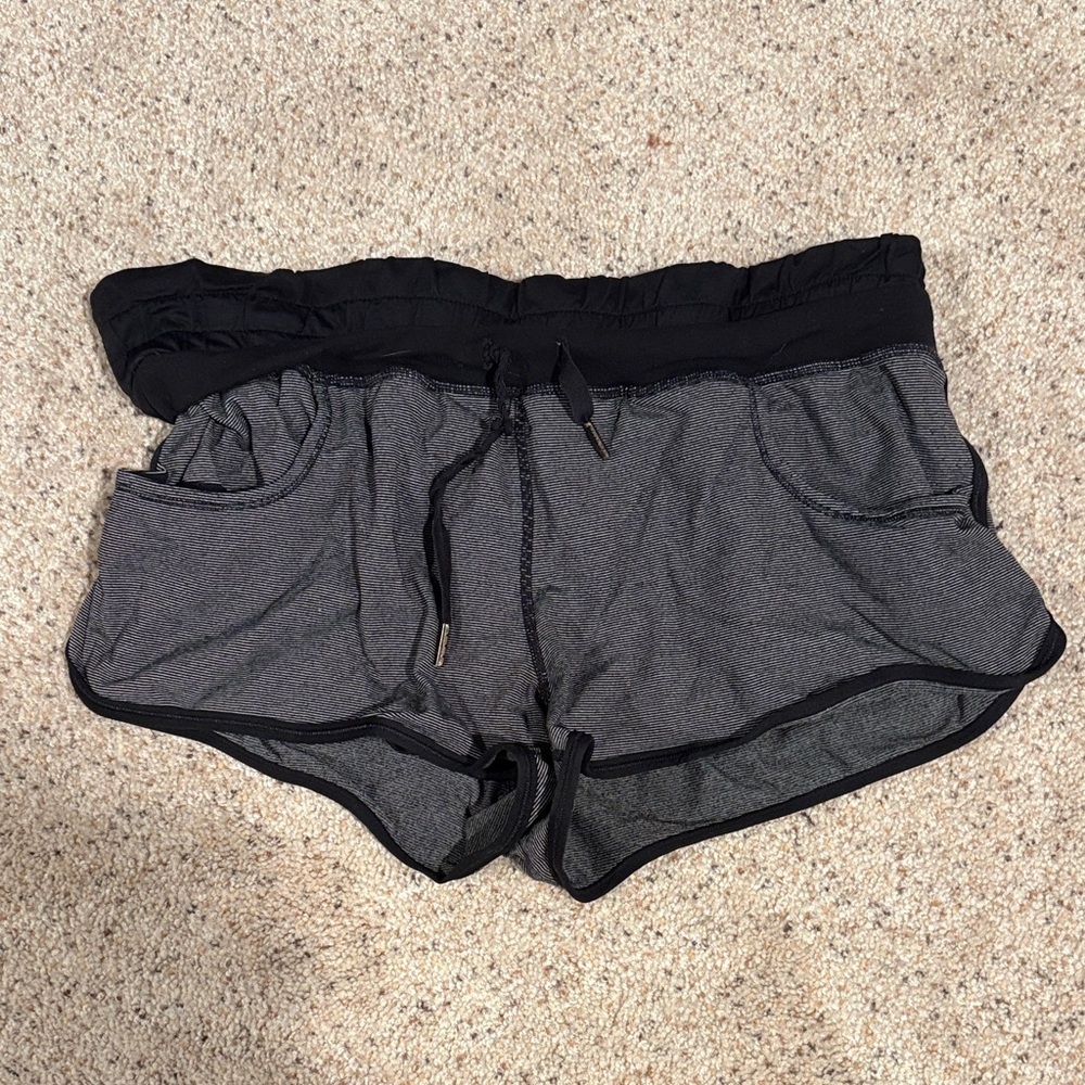 lululemon athletica Black and Gray Athletic Shorts